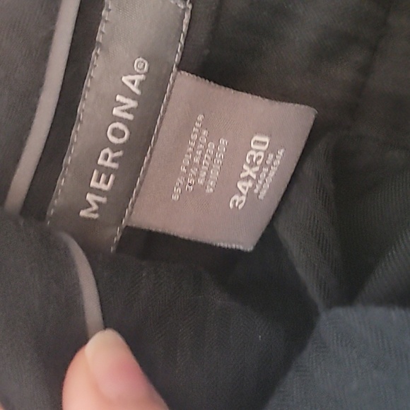 MERONA BLACK SLACKS MEN SIZE 34X30 - Picture 3 of 3